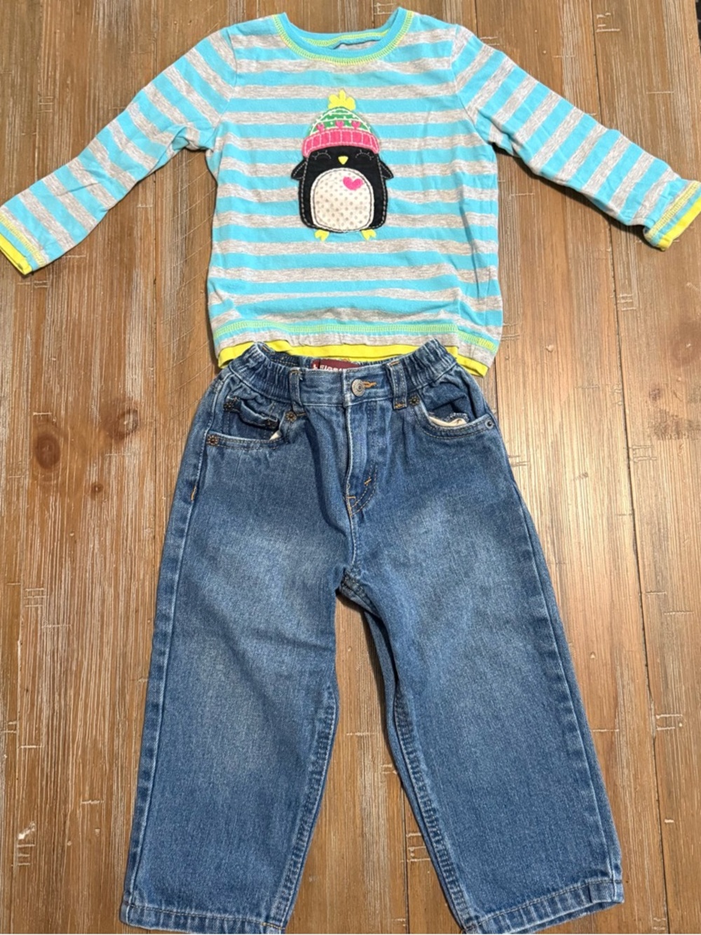 SOLD Baby girl shirt and jeans set